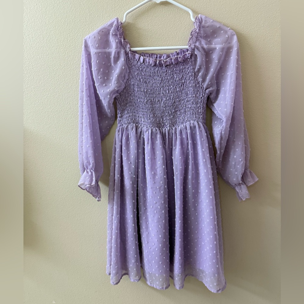 Lavender Smocked Kids Dress